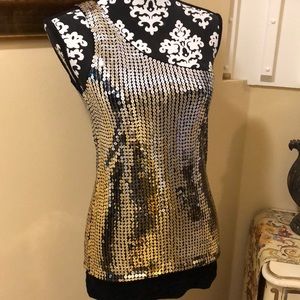 Guess Sequins one-shoulder softly lined tank top